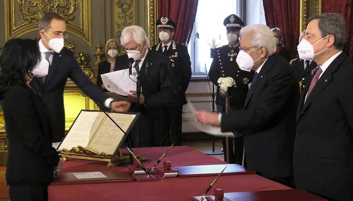Il giuramento del ministro Fabiana Dadone nel Governo Draghi