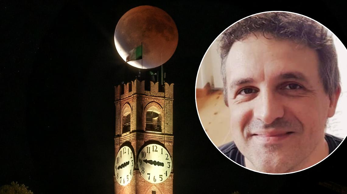  Il fotografo Diaspro: «Così ho realizzato lo scatto con l'eclissi e la torre del Belvedere»