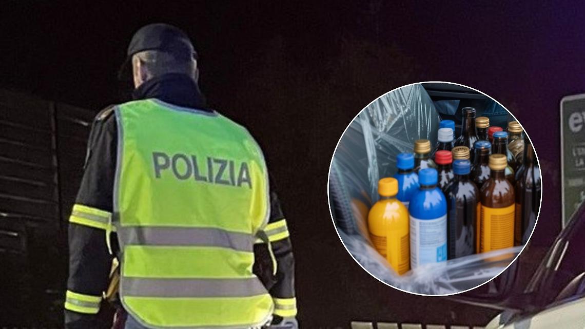 Alcolici e pacchi di caffè nascosti in auto, alla Polizia non sanno spiegare la provenienza
