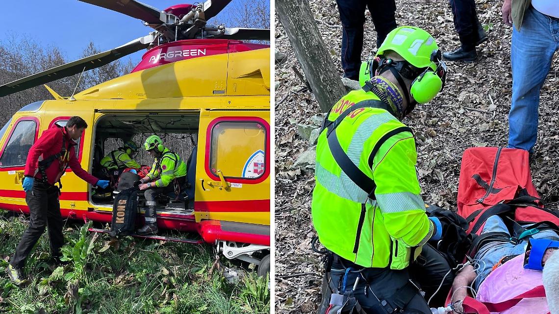 Cade nella scarpata mentre cerca funghi, finisce in codice rosso all'ospedale 