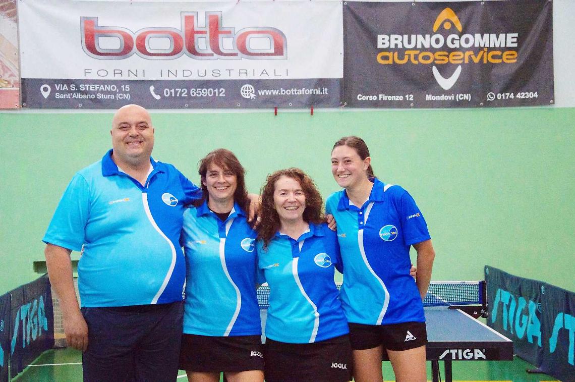 Le donne trascinano alla vittoria il Tennis tavolo Mondovì in D1