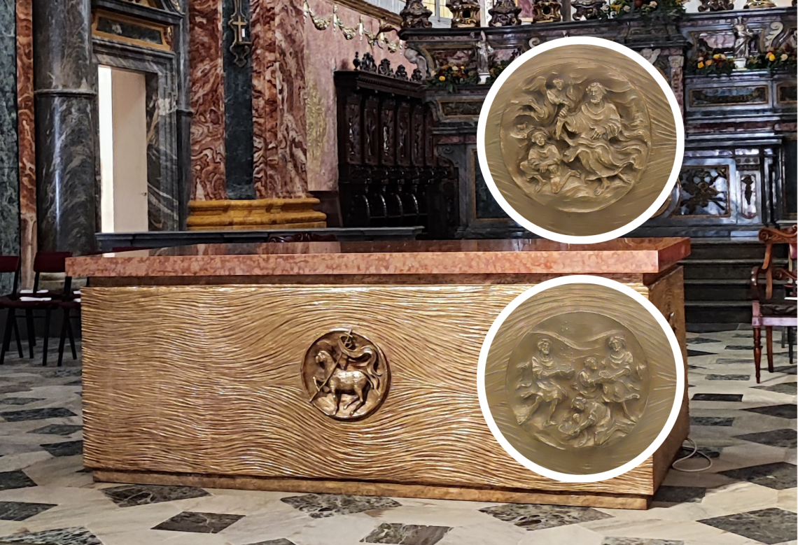 Cosa significano quelle tre immagini-simbolo sul nuovo altare della Cattedrale?