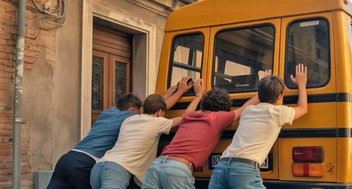 Vandali spingono il pulmino contro un muro dell'Oratorio e lo danneggiano
