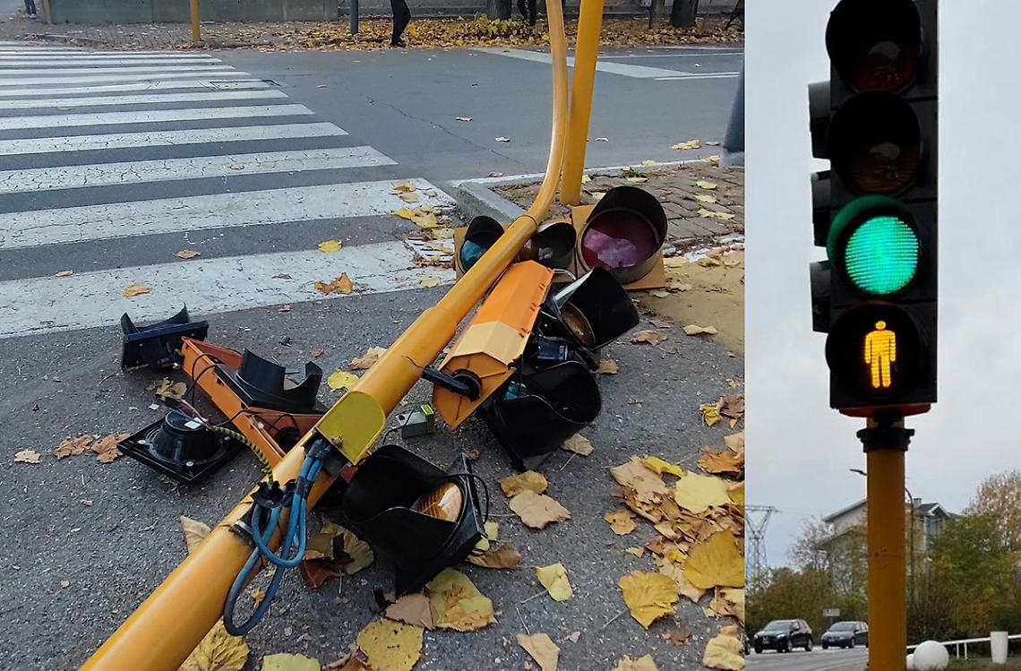Semaforo abbattuto: arriva il "provvisorio"