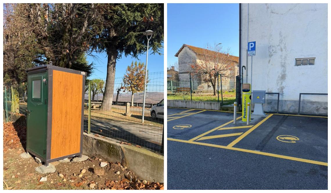 Nuovi servizi igienici pubblici e una colonnina per ricaricare le auto elettriche