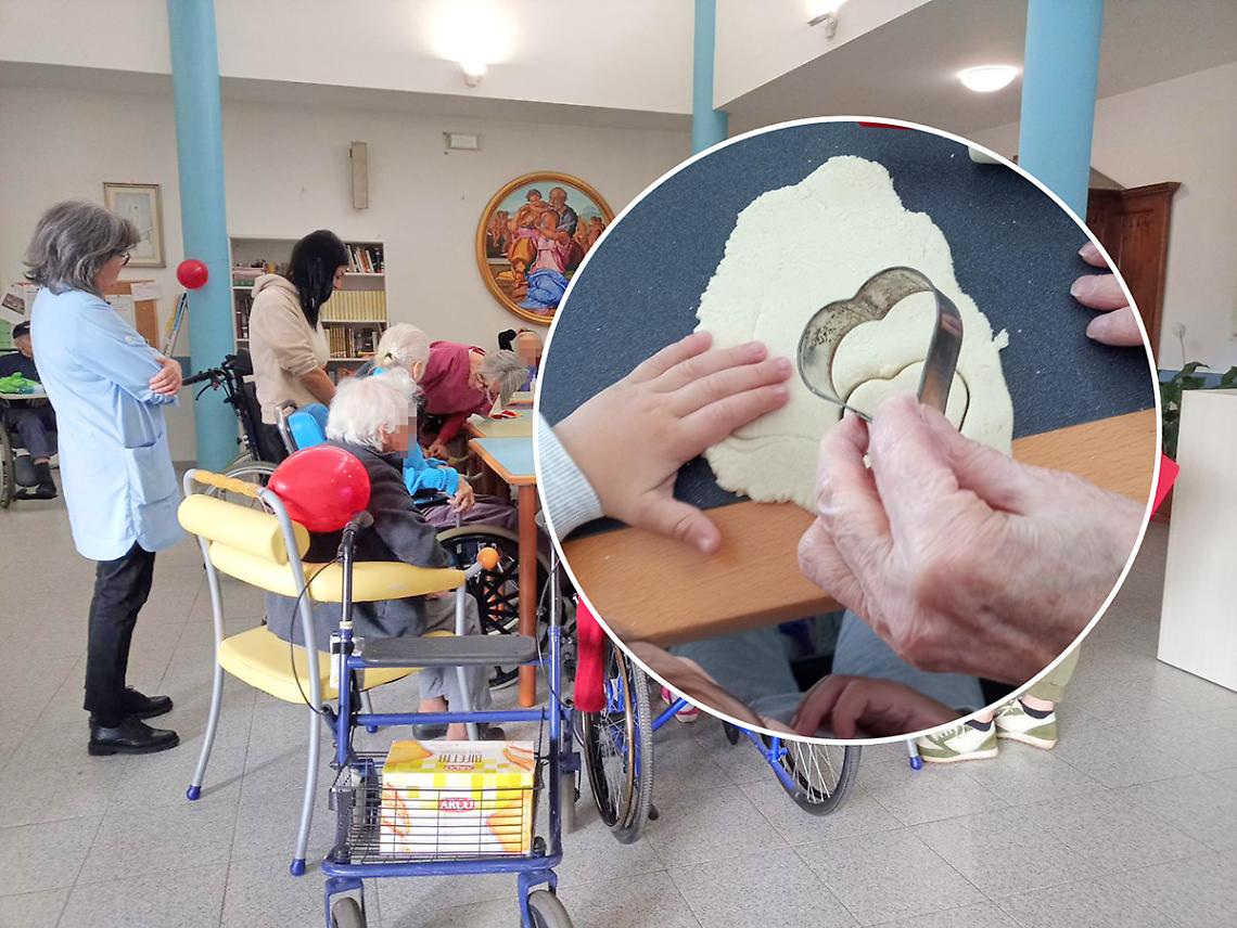 Un nido... tra rughe e radici: «Così facciamo incontrare i bimbi dell’asilo nido e gli anziani della Casa di riposo»