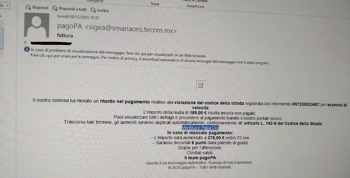 Multa non pagata per eccesso di velocità: arriva una mail, ma è una truffa