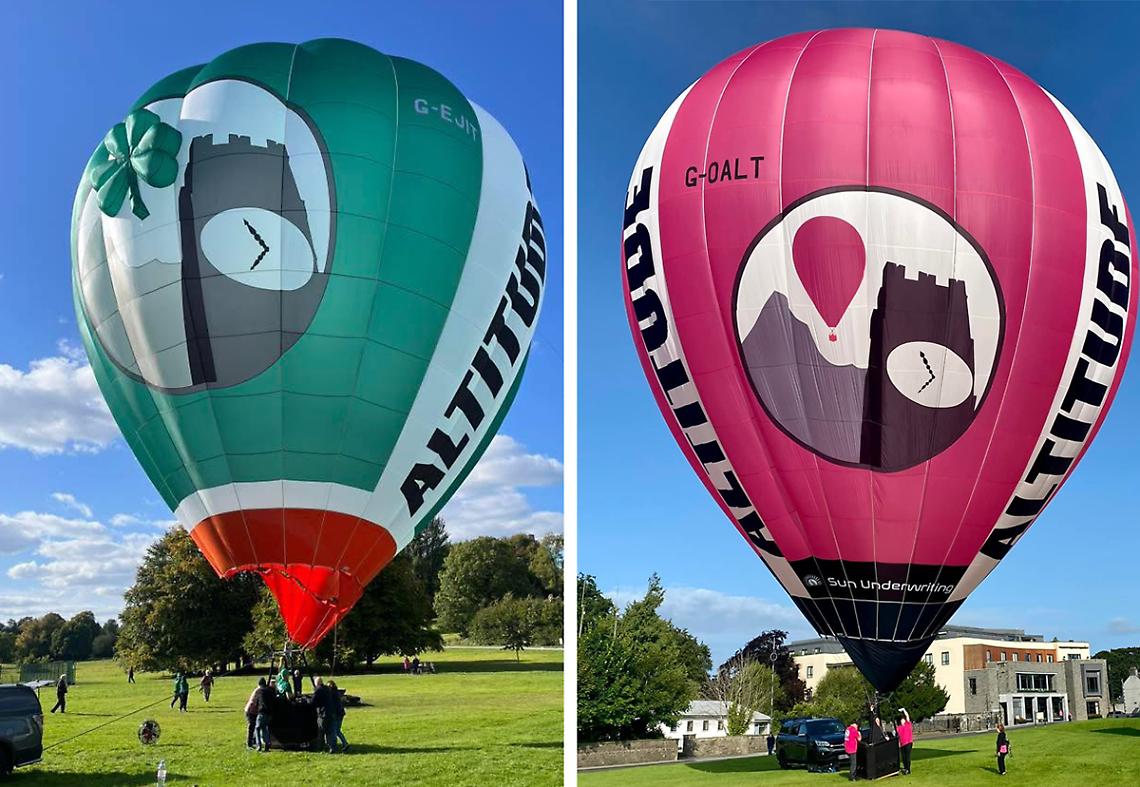 Innamorati della Torre del Belvedere: la disegnano sulla loro mongolfiera