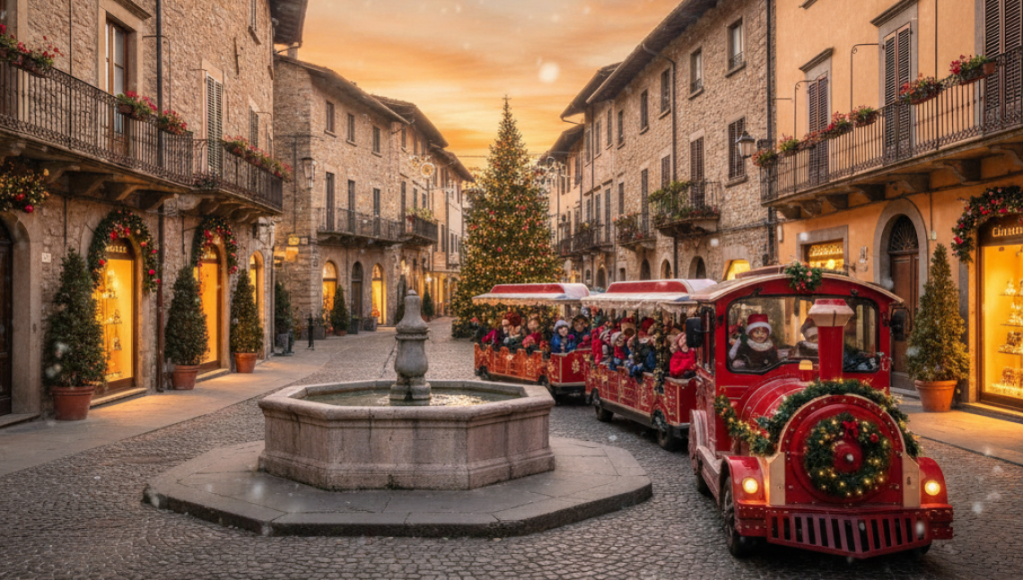 La vigilia di Natale, un trenino porta grandi e piccini alla scoperta del paese