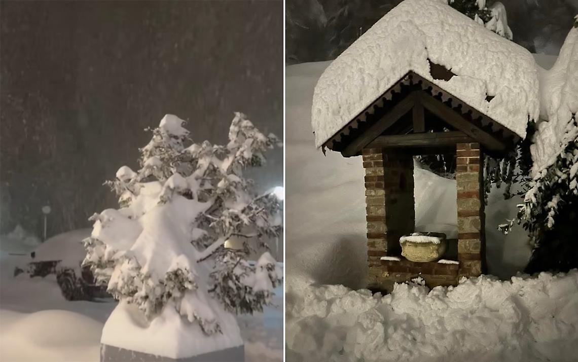 Un "temporale di neve" nella notte - FOTO E VIDEO