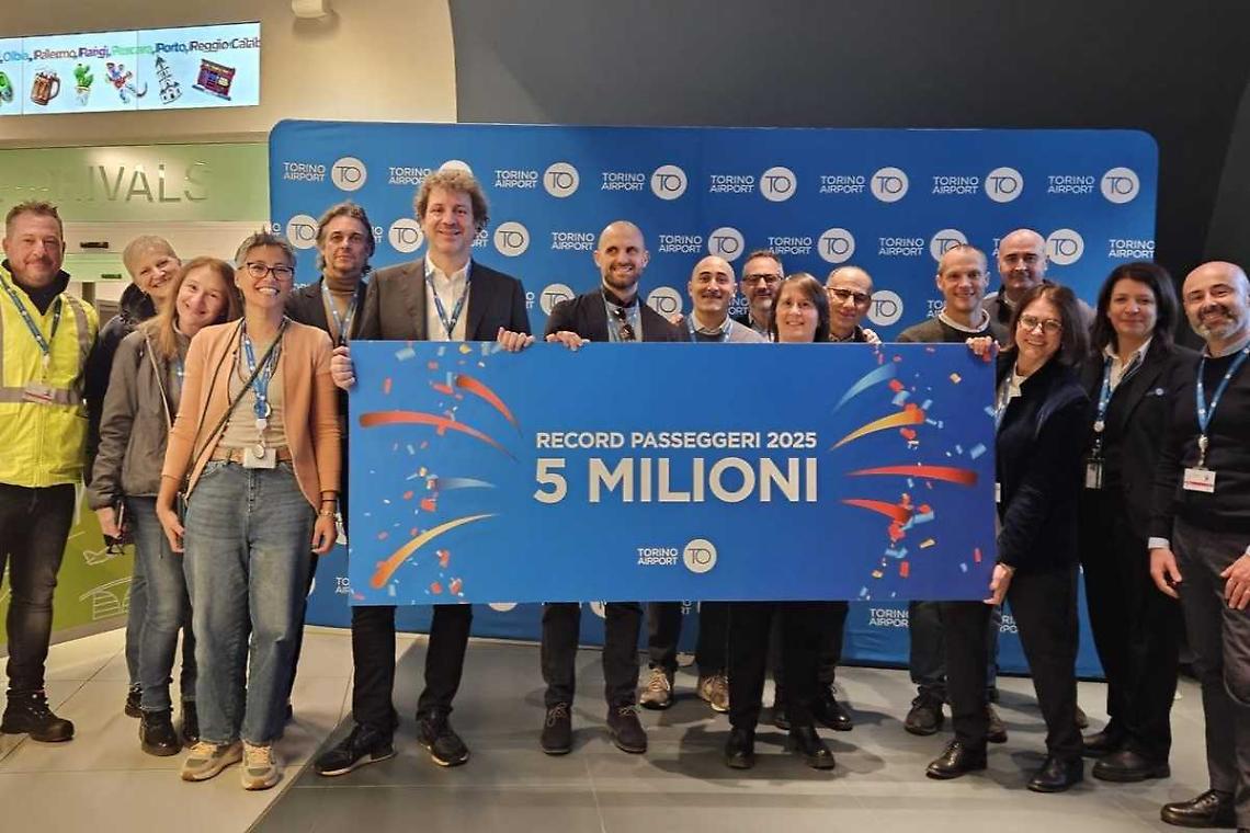 Torino Airport vola alto: superati per la prima volta i 5 milioni di passeggeri. Nuovo volo per Londra