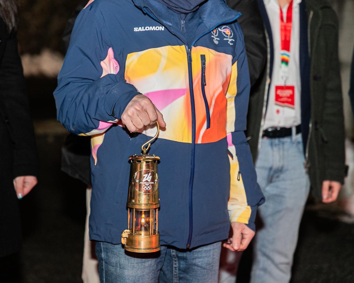 La Fiamma Olimpica nello stabilimento dell'Acqua Lurisia