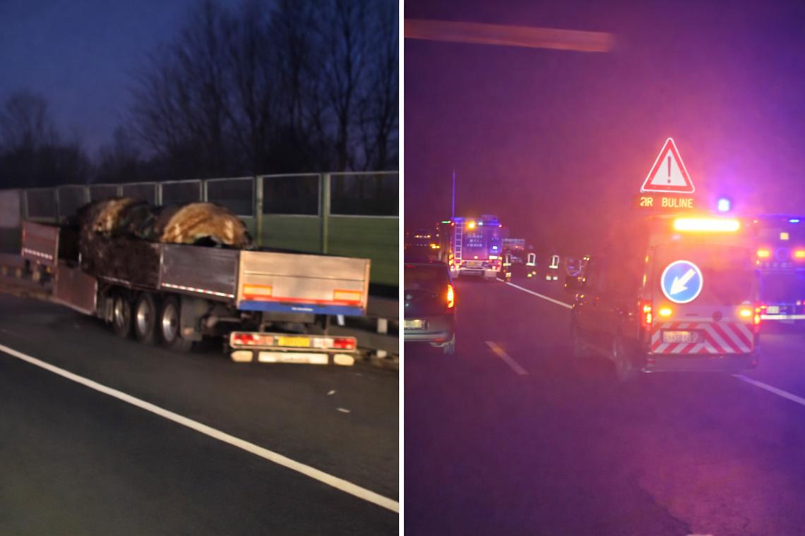 Camion in fiamme sull'Asti-Cuneo: danneggiato il rimorchio