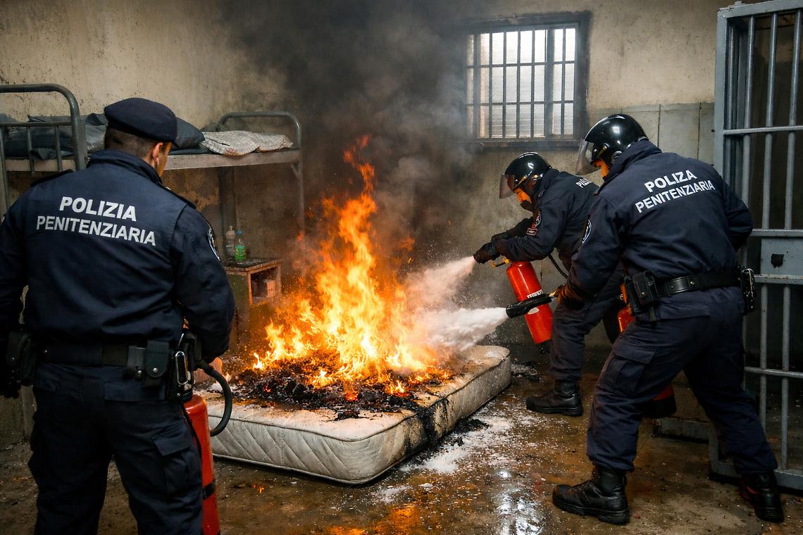 Detenuto d&agrave; fuoco al materasso in cella: gli agenti evitano il propagarsi delle fiamme