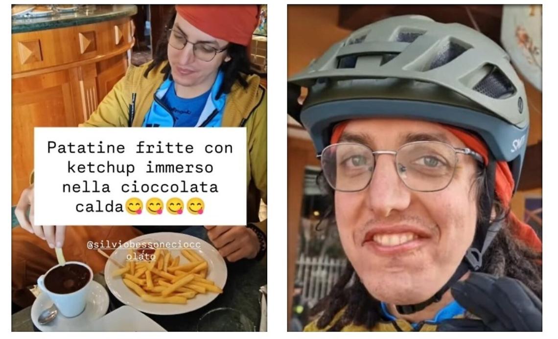 Patatine fritte immerse nella cioccolata: cos&igrave; Simone inizia il giro del mondo in bici