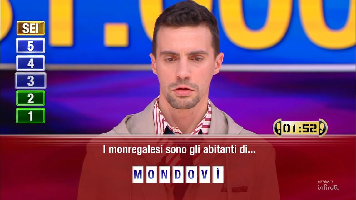 &ldquo;I monregalesi sono gli abitanti di?&rdquo;: Mondov&igrave; protagonista su Canale 5 a Caduta Libera. Un finale da 191mila euro
