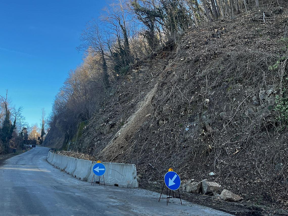 Frana sulla Provinciale: la Provincia interviene per la messa in sicurezza