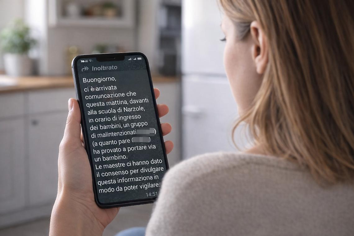 &laquo;Hanno provato a portare via un bambino a Narzole&raquo;, l'assurda fake news che gira via chat