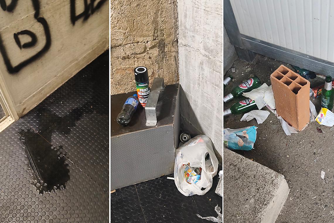 Tracce di urina, bottiglie e sacchi di rifiuti: &laquo;Questo lo stato del parcheggio dietro il municipio&raquo;