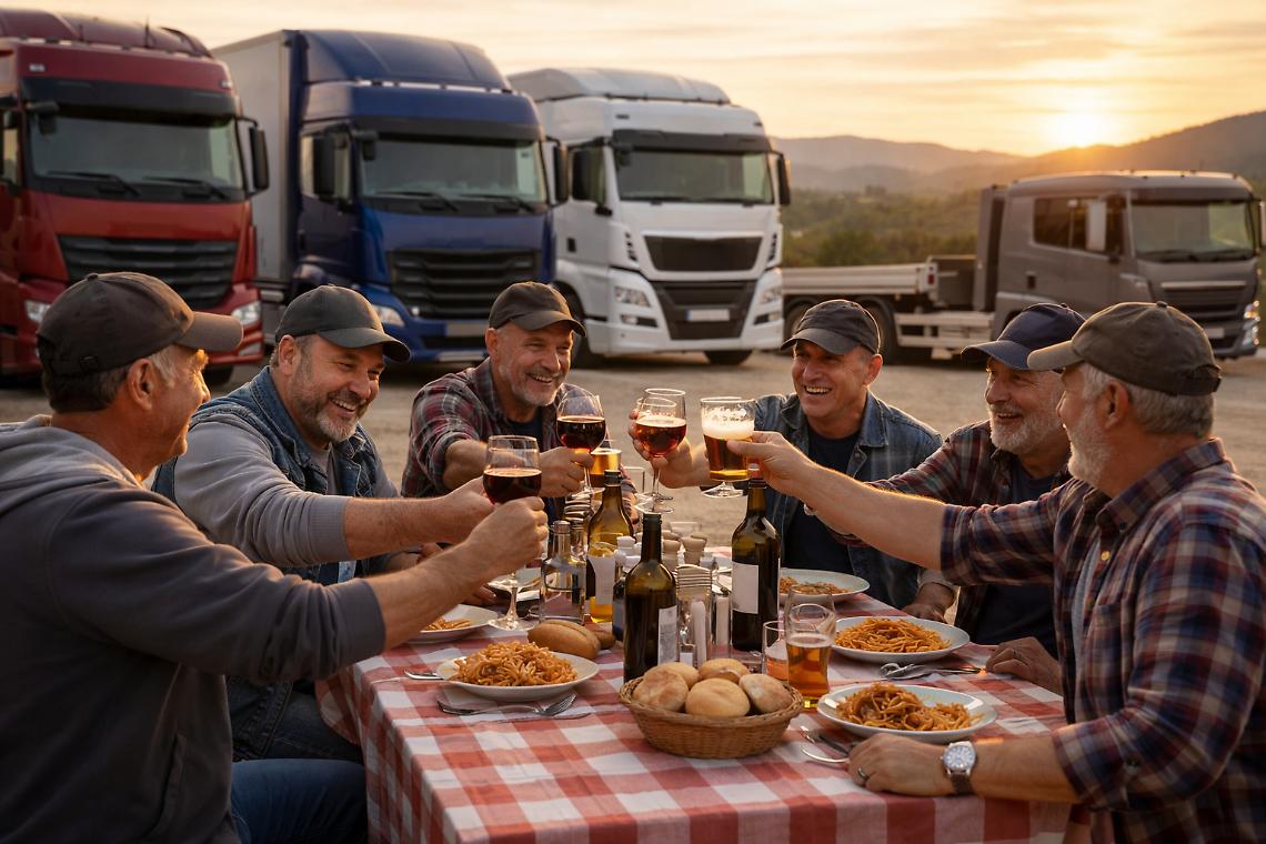 Torna il leggendario pranzo dei camionisti: sedersi a tavola dopo migliaia di km percorsi