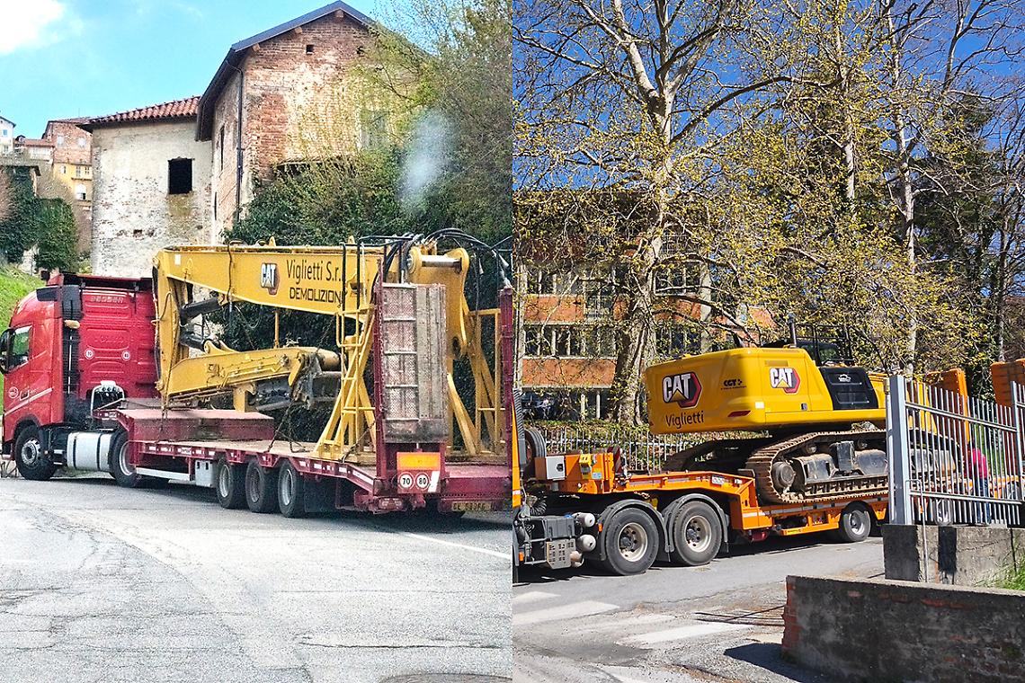 Arriva la macchina da demolizione che abbatter&agrave; la scuola