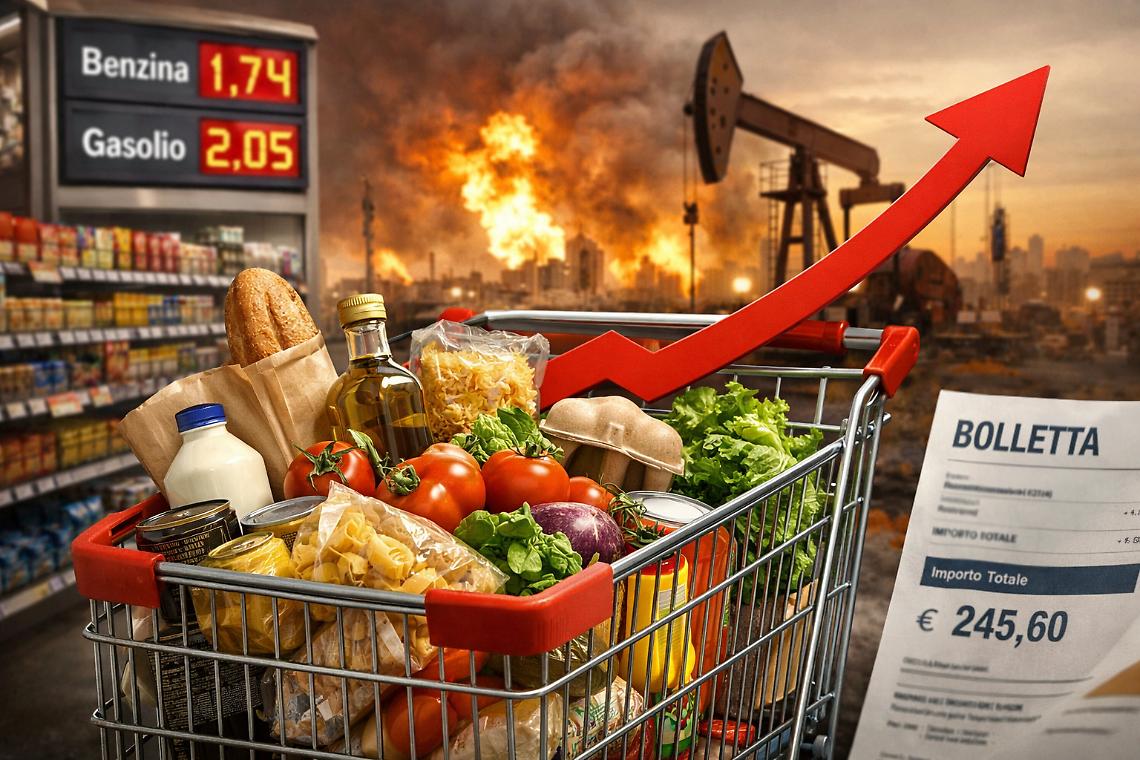 Carrello della spesa sempre pi&ugrave; caro: l&rsquo;effetto Medio Oriente riaccende inflazione e bollette