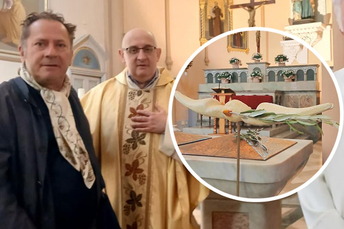 Lo scultore della Pace dona la sua colomba alla chiesa di sant'Anna