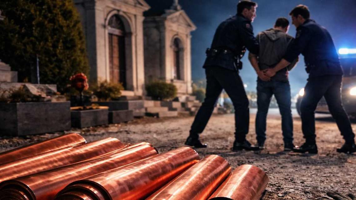 Torna al cimitero per recuperare il rame rubato, ma ad aspettarlo ci sono i Carabinieri