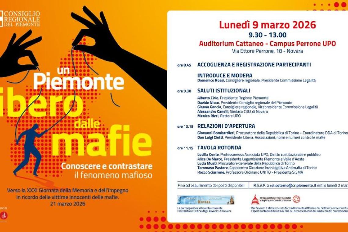 Un Piemonte libero dalle mafie