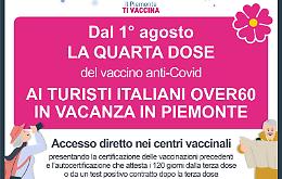 Vaccini: dal 1° agosto quarta dose in Piemonte anche per i turisti over 60