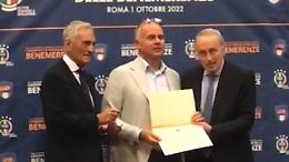 Livio Ballauri premiato a Roma dalla FIGC per la lunga attività da dirigente sportivo