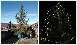 A Bastia due alberi di Natale “a zero consumo”, illuminati da luci a ricarica solare