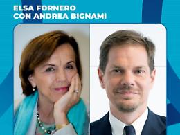 L'ex ministra Elsa Fornero e il giornalista Andrea Bignami al "Festival della tv" di Dogliani