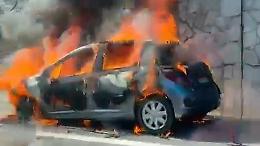 Auto in fiamme sulla A6 Torino-Savona tra Millesimo e Ceva