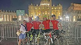 620 km in bicicletta da Ceva a Roma: quattro amici uniti da sport e fede