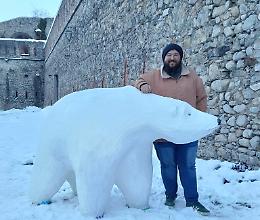 Tra i ghiacci e le nevi del Forte di Vinadio spunta... un orso polare