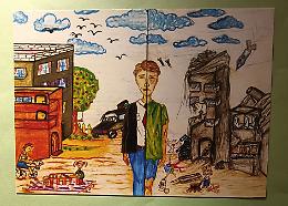 Fiori che diventano uccelli neri: i disegni dei bambini di Gaza