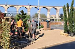 Accade in queste ore: la piazza "tutta asfalto" diventa... un giardino. Magia? No, tutto vero  - LE FOTO