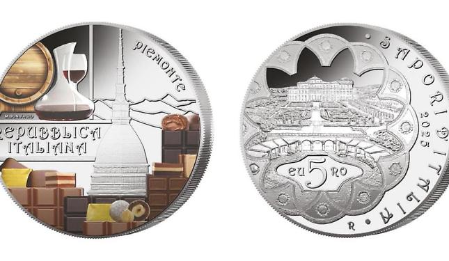 Barolo e Cioccolato del Piemonte nella nuova moneta della Zecca dello Stato