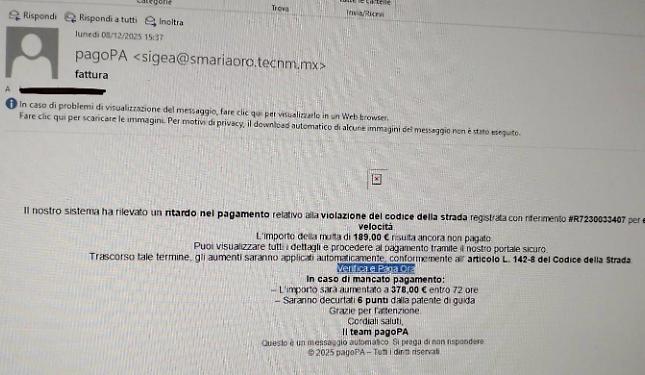 Multa non pagata per eccesso di velocità: arriva una mail, ma è una truffa
