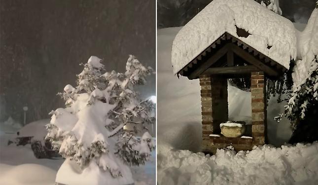 Un "temporale di neve" nella notte - FOTO E VIDEO