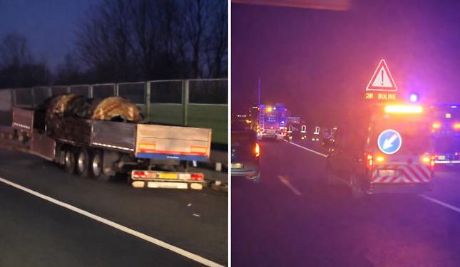 Camion in fiamme sull'Asti-Cuneo: danneggiato il rimorchio