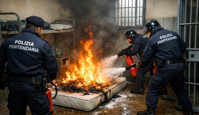 Detenuto d&agrave; fuoco al materasso in cella: gli agenti evitano il propagarsi delle fiamme
