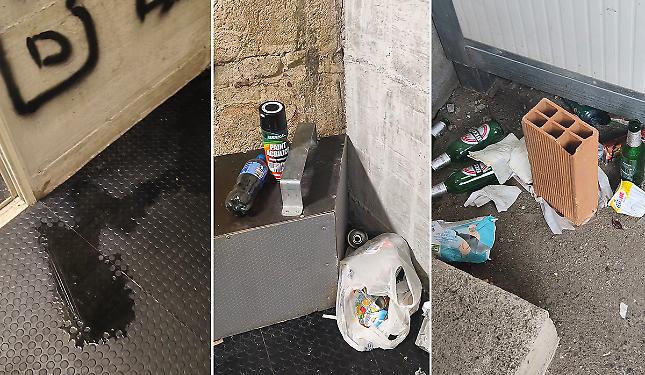 Tracce di urina, bottiglie e sacchi di rifiuti: &laquo;Questo lo stato del parcheggio dietro il municipio&raquo;