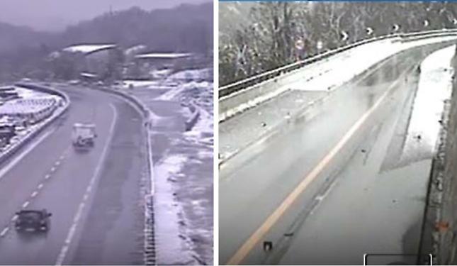 Allarme per in veicolo in fiamme in autostrada, sotto il nevischio