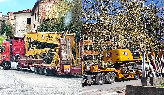 Arriva la macchina da demolizione che abbatter&agrave; la scuola