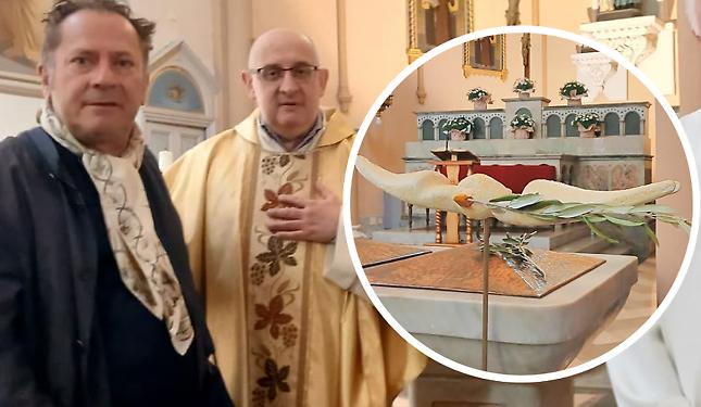 Lo scultore della Pace dona la sua colomba alla chiesa di sant'Anna