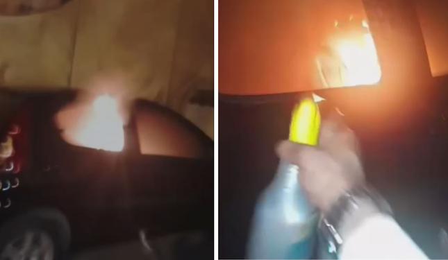 La notte di follia di un 19enne: incendia due auto e mette il video sui social