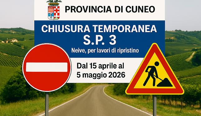 Nelle Langhe chiude la Provinciale per lavori, fino al 5 maggio