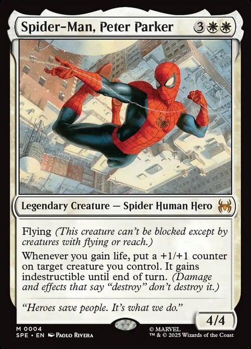 La carta di Peter Parker (Spiderman) in MTG